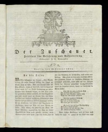 No. 1 - 2. Januar 1821