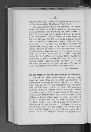 Zu den Arbeiten des Melchior Lorichs in Hamburg.