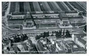 Leipzig, Hauptbahnhof. Orignial-Fliegeraufnahme
