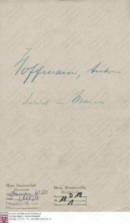 Hoffmann, Anton, Dr. iur. in Mainz