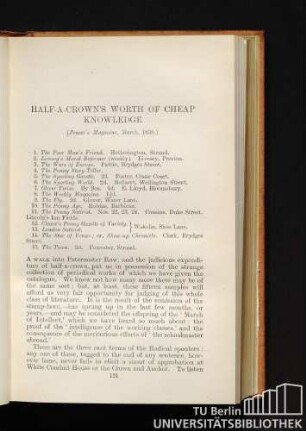 Half-a-crown's worth of cheap knowledge. [Fraser's Magazine, March, 1838.]