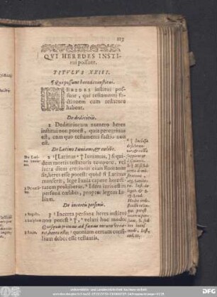 Qui Heredes Institui possunt. Titulus XXIII.