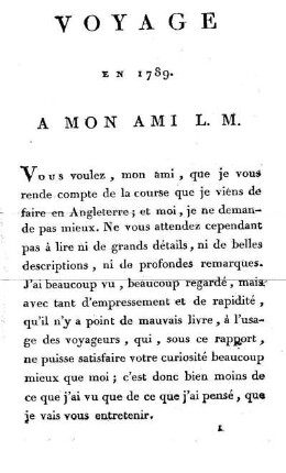 IDÉES générales sur l'Angleterre. Comparaison du caractère anglais et du caractère français.