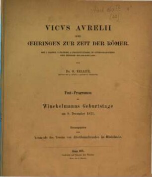 Vicus Aurelii oder Oehringen zur Zeit der Römer
