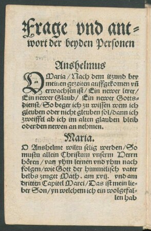 Frage vnd antwort der beyden Personen