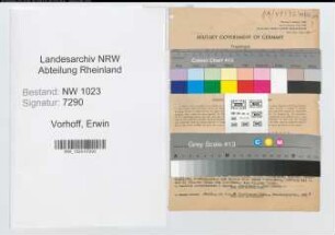 Entnazifizierung Erwin Vorhoff , geb. 29.11.1912 (Justizinspektor)