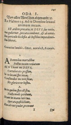 Oda I. - Oda XVIII.
