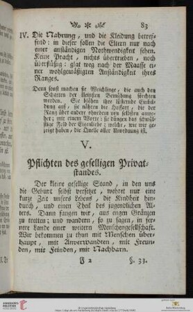 V. Pflichten des geselligen Privatstandes