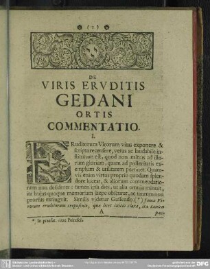 De Viris Eruditis Gedani Ortis Commentatio
