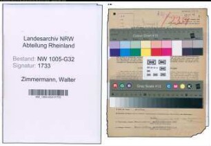 Entnazifizierung Walter Zimmermann , geb. 15.12.1903 (Verw.Angestellter)