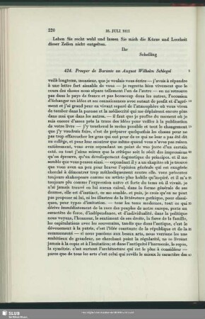 Amable-Guillaume-Prosper Brugière de Barante an August Wilhelm von Schlegel, Napoléon, 25.07.1811