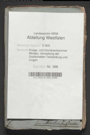 Die von den Untertanen Dothagen und Brünnemann anzulegende Bock- und Ölmühle zu Lienen