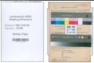 Entnazifizierung Peter Nohles , geb. 17.07.1897 (Krim.Rat)