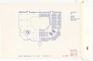 Zentralbibliothek der Landbauwissenschaft, Bonn Neubau: Einrichtung 1.OG, Variante E, 1:200