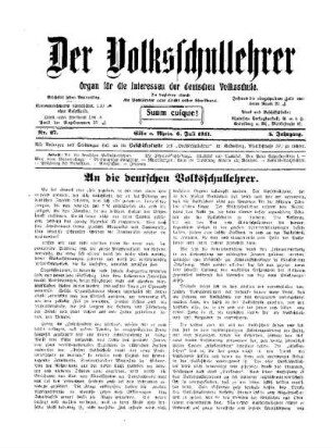An die deutschen Volksschullehrer