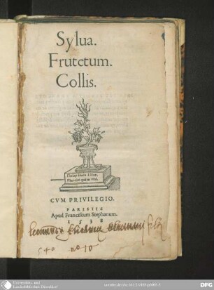 Sylua : Frutetum ; Collis