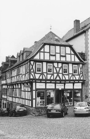 Ehemaliger ''Hanauer Hof '' (Wohnhaus, Fachwerk); Gelnhausen, Obermarkt 8