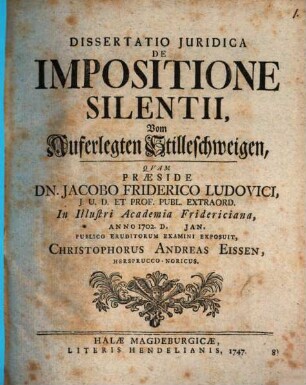 De impositione silentii