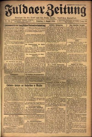 Ausgabe vom Dienstag, den 03. August 1926.