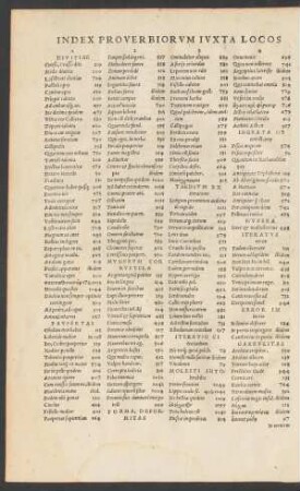 Index Proverbiorum Iuxta Locos