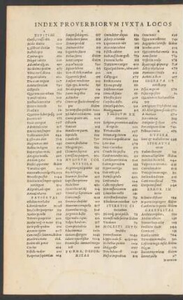 Index Proverbiorum Iuxta Locos