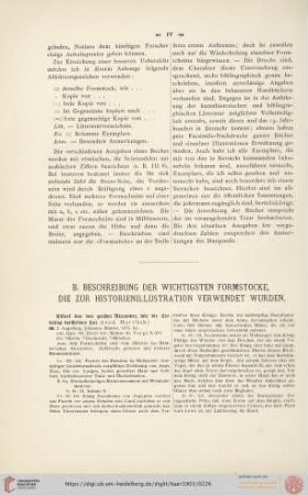 B. Beschreibung der wichtigsten Formstocke, die zur Historienillustration verwendet wurden