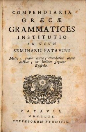 Compendiaria graecae Grammatices Institutio