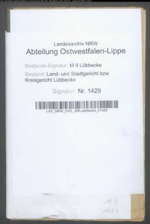 Erblasser: Vahle, Catharine auch Marie Elisabeth, geb. Dücker gesch. Schreiber: