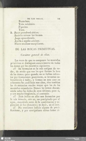 De las rocas primitivas