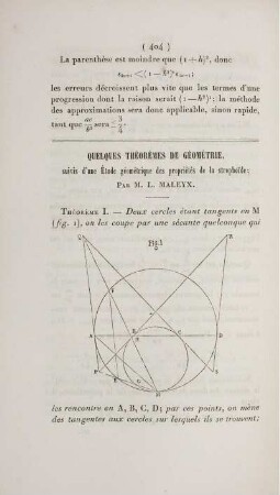Quelques théorèmes de géométrie.