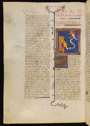 Titelminiatur: Der Evangelist Matthaeus mit dem Engel