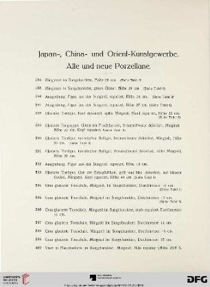 Japan-, China- und Orient-Kunstgewerbe. Alte und neue Porzellane (Nr. 384-567)