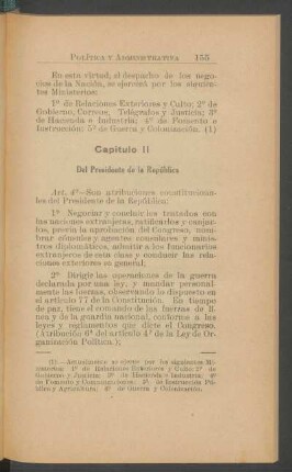 Capítulo II - Del Presidente de la República.