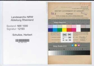 Entnazifizierung Herbert Schultze, geb. 25.07.1912 (Bankangest.)