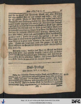 Buß-Predigt über Jerem. XVI. v. 10 bis 14 .