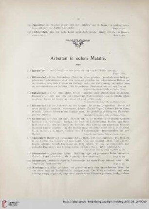 Arbeiten in edlem Metalle (Nr. 232-287)
