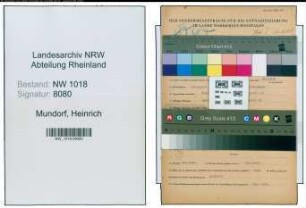 Entnazifizierung Heinrich Mundorf , geb. 20.08.1899 (Fabrikant)