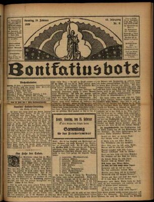 Erste Ausgabe vom Sonntag, den 28. Februar 1926.