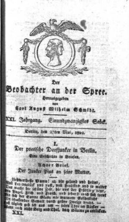 21. Stueck, 27. Mai 1822