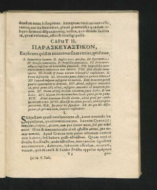 Caput II. Explicans quid in controversiam veniat, quid non.
