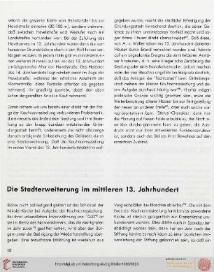 Die Stadterweiterung im mittleren 13. Jahrhundert