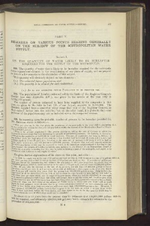 Part V. Remarks on Various Points Bearing Generally on the Subject of the Metropolitan Water Supply.