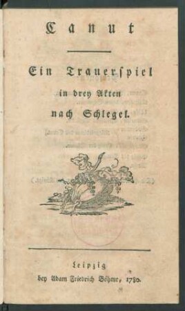 Canut : Ein Trauerspiel in drey Akten