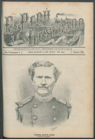 [Retrato de] Coronel Manuel Matos : † el 27 del mes pasado