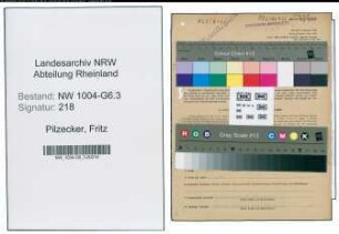 Entnazifizierung Fritz Pilzecker , geb. 14.07.1900 (Vorarbeiter)