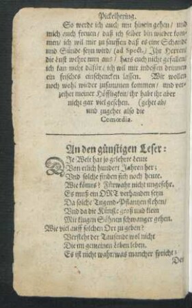 An den günstigen Leser: