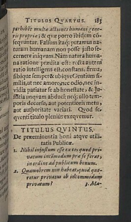 Titulus quintus.