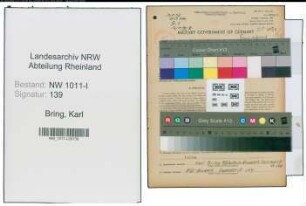 Entnazifizierung Karl Bring , geb. 11.02.1887 (Kaufmann)