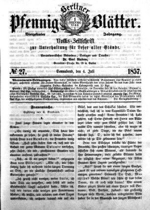 No. 27, Sonnabend, den 4. Juli