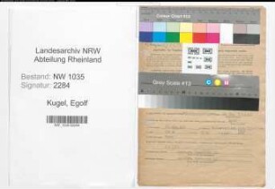 Entnazifizierung Egolf Kugel , geb. 27.03.1886 (Kokereubetriebsfuehrer)